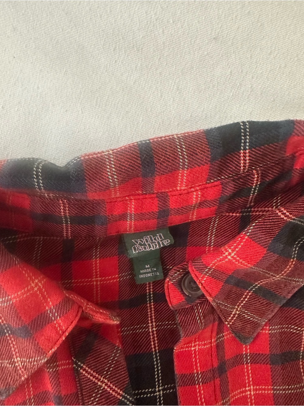 wild fable Red and Black Plaid Button-Down Shirt - Picture 4 of 5